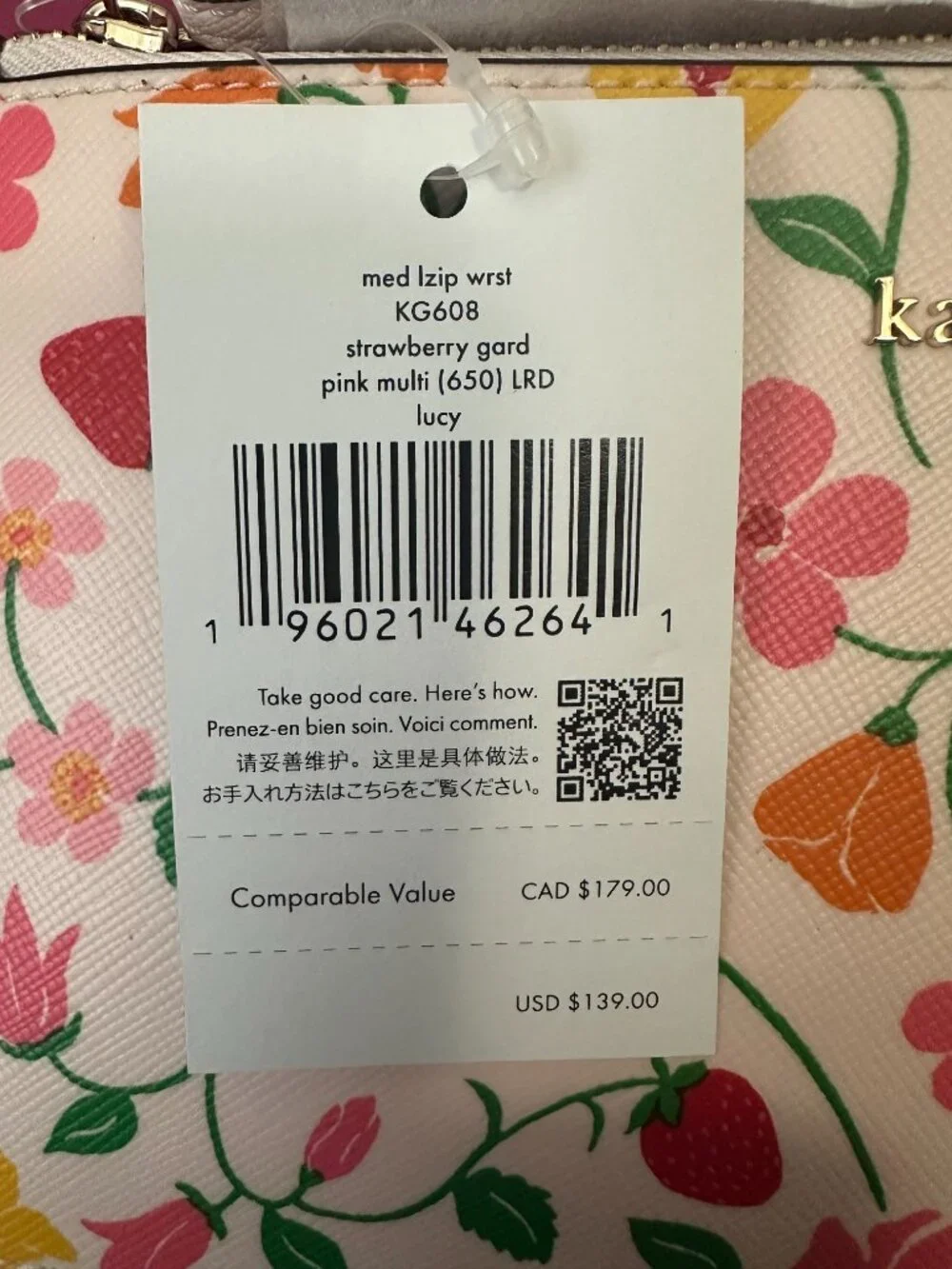 BNWT Kate Spade Lucy Wristlet Wallet Floral print